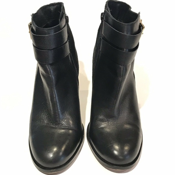 Topshop Buckle Bootie Ankle Boot Black Leather - Picture 3 of 8